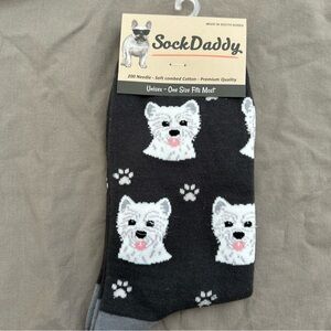 Sock Daddy Westie Dog Socks New With Tags West Highland White Terrier Unisex OS